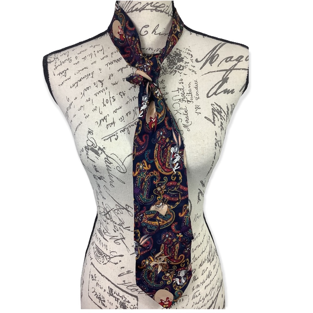 Vintage Looney tunes mania silk tie
